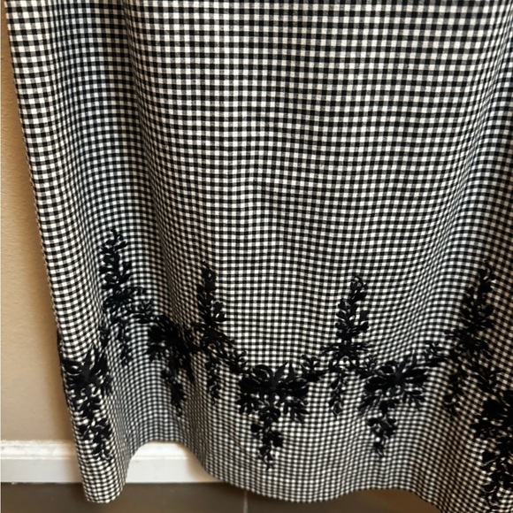 KAREN KANE Sleeveless Check Gingham Floral Black White Midi Lined Dress SZ 4 EUC - Picture 7 of 12